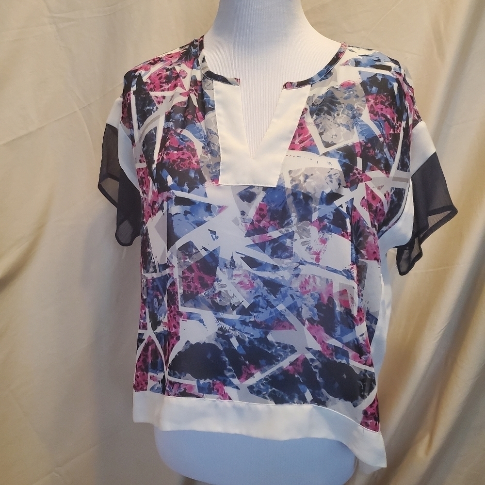 Style & Company V-Neck Sheer Blouse